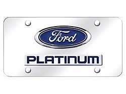 Platinum Logo License Plate; Chrome on Chrome (Universal; Some Adaptation May Be Required)