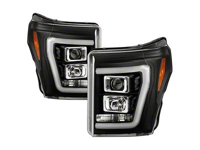 Platinum Series Version 2 High-Power LED Module Headlights; Black Housing; Clear Lens (11-16 F-350 Super Duty)