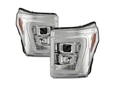 Platinum Series Version 2 High-Power LED Module Headlights; Chrome Housing; Clear Lens (11-16 F-350 Super Duty)