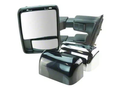 Powered Heated Manual Folding Towing Mirrors with Black and Chrome Caps (11-13 F-350 Super Duty)