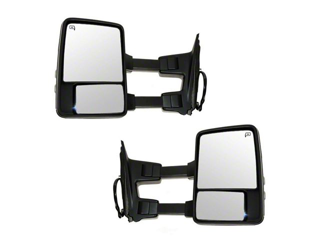 Powered Heated Memory Manual Folding Towing Mirrors with Black and Chrome Caps (11-13 F-350 Super Duty)
