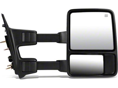 Powered Heated Towing Mirror with Amber LED Signal; Passenger Side; Black (99-07 F-350 Super Duty)