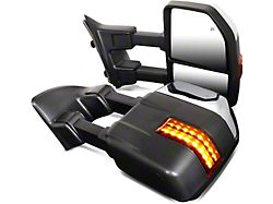 Powered Heated Towing Mirrors with Amber LED Signals; Chrome (99-07 F-350 Super Duty)