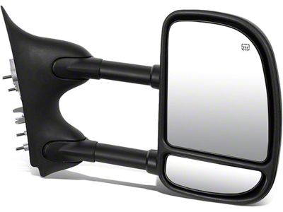 Powered Heated Towing Mirrors; Black (99-07 F-350 Super Duty)