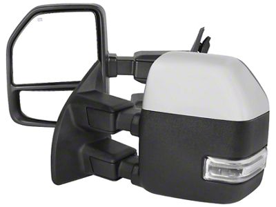 Powered Heated Towing Mirrors with Clear LED Turn Signals; Chrome (11-16 F-350 Super Duty)