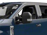Powered Heated Manual Extendable Towing Mirrors with Clear Turn Signals; Black (17-19 F-350 Super Duty)