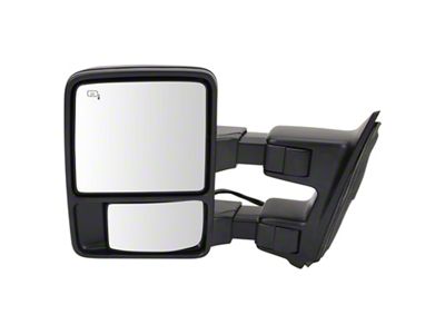 Powered Heated Towing Mirrors with Turn Signal; Chrome and Black (11-12 F-350 Super Duty)