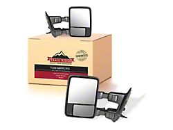 Powered Heated Towing Mirrors with Turn Signal; Chrome and Black (03-07 F-350 Super Duty)