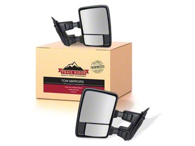 Powered Heated Towing Mirrors with Turn Signal; Textured Black (04-06 F-350 Super Duty)