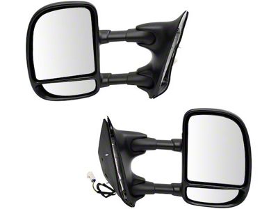 Powered Non-Heated Towing Mirror; Textured Black (00-07 F-350 Super Duty w/ Round Connector)