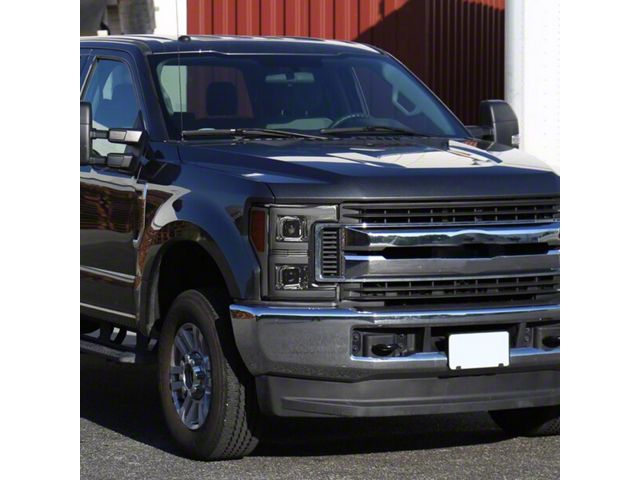 Projector Headlights with Sequential Turn Signals; Chrome Housing; Smoked Lens (17-19 F-350 Super Duty w/ Factory Halogen Headlights)