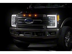 Raptor Style Grille Light Kit; Amber (17-19 F-350 Super Duty)