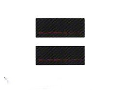 Rear Door Sill Protection with Super Duty Logo; Raw Carbon Fiber; Black and Red (17-26 F-350 Super Duty SuperCrew)