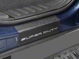 Rear Door Sill Protection with Super Duty Logo; TUF-LINER Black; Black and Gray (17-26 F-350 Super Duty SuperCrew)