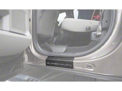 Rear Door Sill Protection with Super Duty Logo; TUF-LINER Black; Black and Gray (17-25 F-350 Super Duty SuperCrew)
