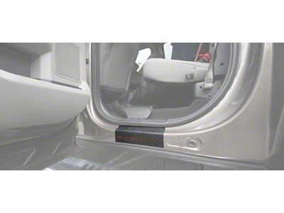 Rear Door Sill Protection with Super Duty Logo; TUF-LINER Black; Black and Orange (17-24 F-350 Super Duty SuperCrew)