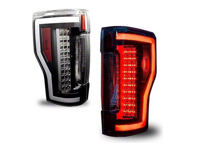Renegade Series Sequential LED Tail Lights; Black Housing; Clear Lens (17-19 F-350 Super Duty w/ Factory Halogen Non-BLIS Tail Lights)