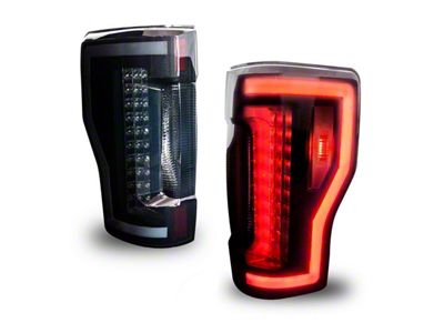 Renegade Series Sequential LED Tail Lights; Black Housing; Smoked Lens (17-19 F-350 Super Duty w/ Factory Halogen Non-BLIS Tail Lights)