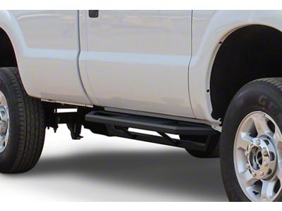 Rocker Armor Side Step Bars; Matte Black (11-16 F-350 Super Duty Regular Cab)