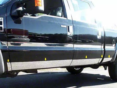Rocker Panel Trim; Lower Kit; Stainless Steel (08-10 F-350 Super Duty DRW Regular Cab w/ 8-Foot Bed)