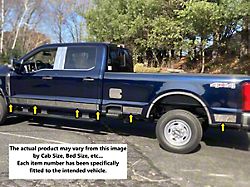 Rocker Panel Trim; Upper Kit; Stainless Steel (23-26 F-350 Super Duty SRW SuperCrew w/ 8-Foot Bed)