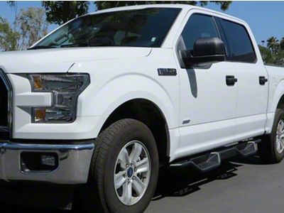 Round Tube Drop Style Nerf Side Step Bars; Black (17-25 F-350 Super Duty SuperCrew)