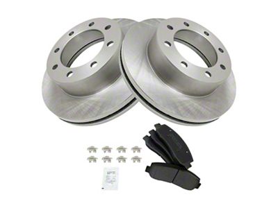Semi-Metallic 8-Lug Brake Rotor and Pad Kit; Front (11-12 4WD F-350 Super Duty DRW)