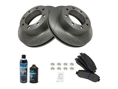 Semi-Metallic 8-Lug Brake Rotor and Pad Kit; Front (11-12 4WD F-350 Super Duty DRW)