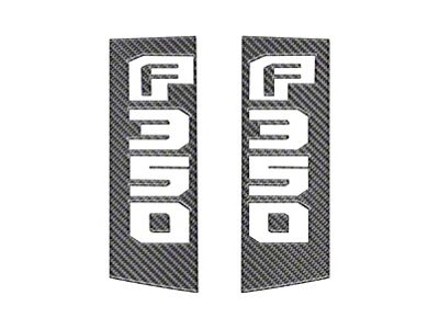 Side Embem Accent Trim; Domed Carbon Fiber (17-22 F-350 Super Duty)