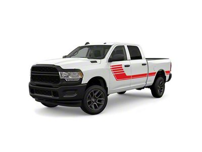 Speed Side Stripes; Red (99-25 F-350 Super Duty)