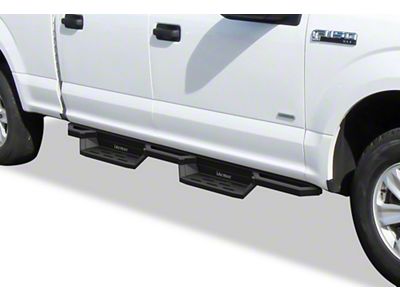 Square Tube Drop Style Nerf Side Step Bars; Matte Black (17-24 F-350 Super Duty SuperCrew)