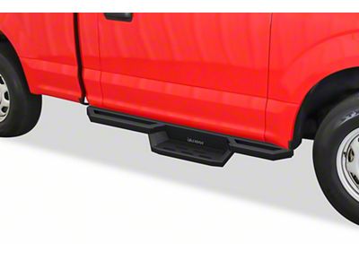 Square Tube Drop Style Nerf Side Step Bars; Matte Black (17-25 F-350 Super Duty Regular Cab)