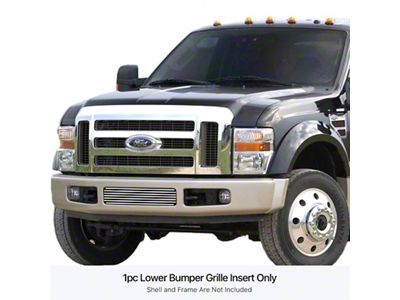 Stainless Steel Billet Lower Bumper Grille Overlay; Polished (08-10 F-350 Super Duty)