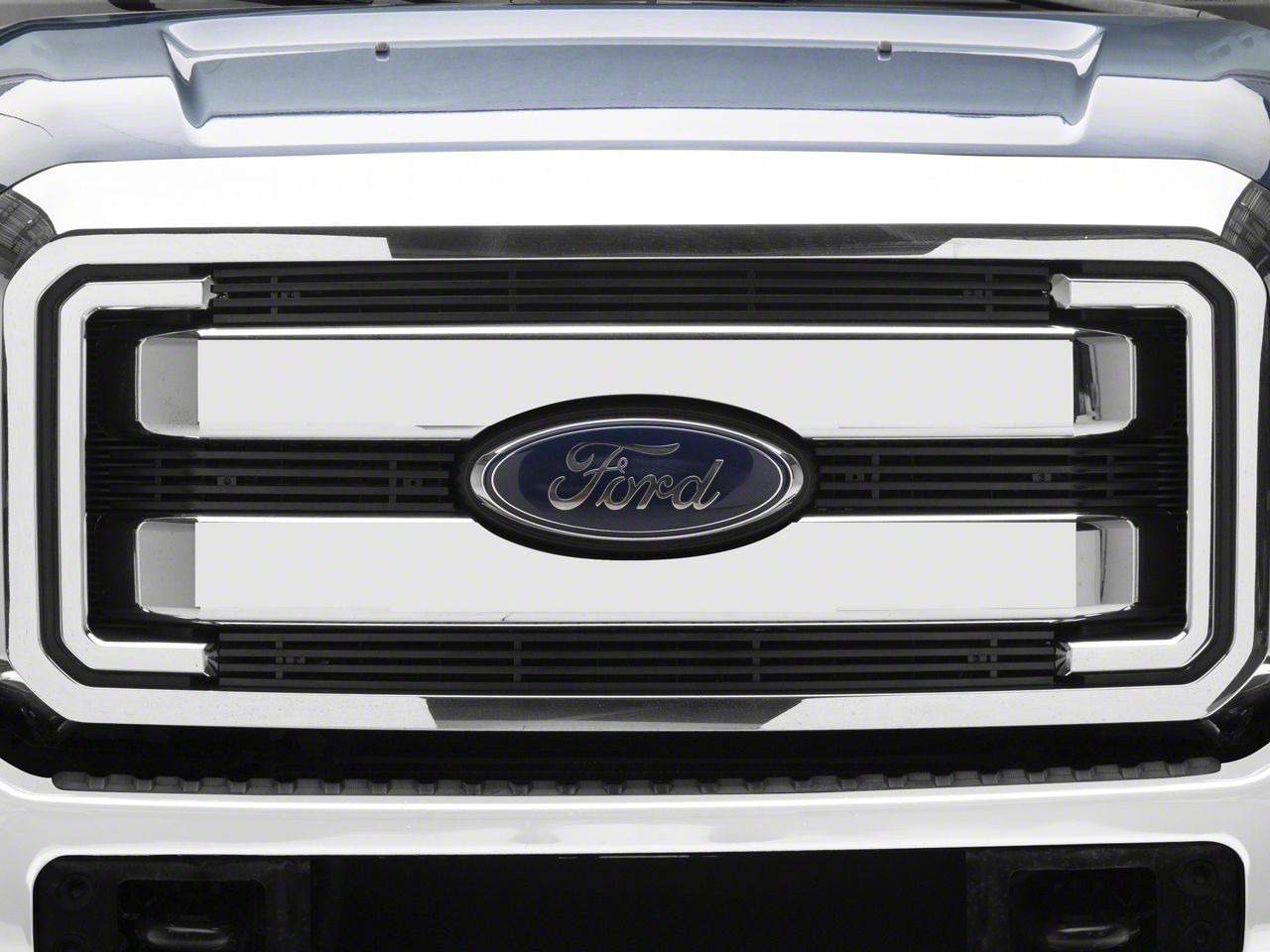 Black Stainless Billet Grille Insert For 2011-2016 Ford F-250/F-350 SD – Lower Bumper, 8x6 Horizontal