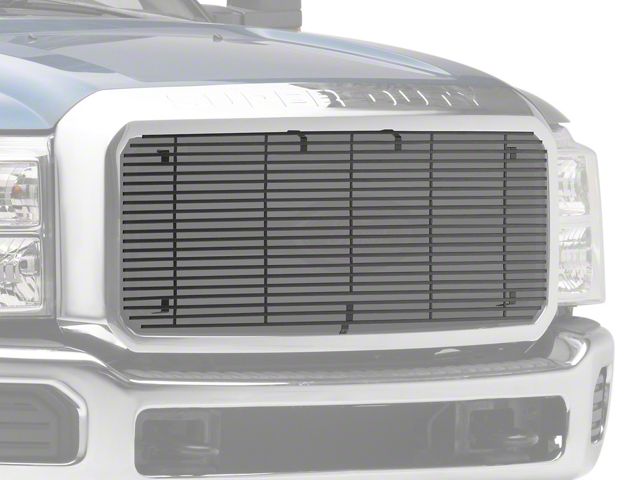 Stainless Steel Billet Upper Replacement Grille; Black (11-16 F-350 Super Duty)