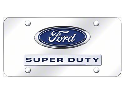 Super Duty Logo License Plate; Chrome on Chrome (Universal; Some Adaptation May Be Required)