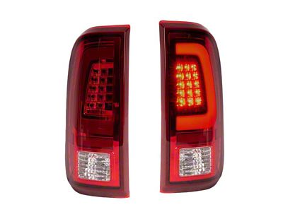 Tail Lights; Chrome Housing; Red Clear Lens (11-16 F-350 Super Duty)