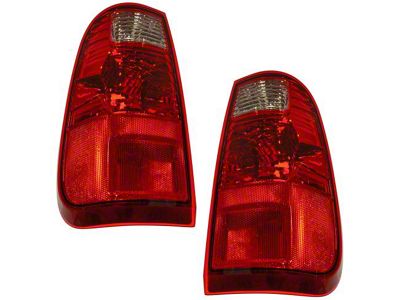 Tail Lights; Chrome Housing; Red Lens (11-16 F-350 Super Duty w/ Factory Halogen Tail Lights)