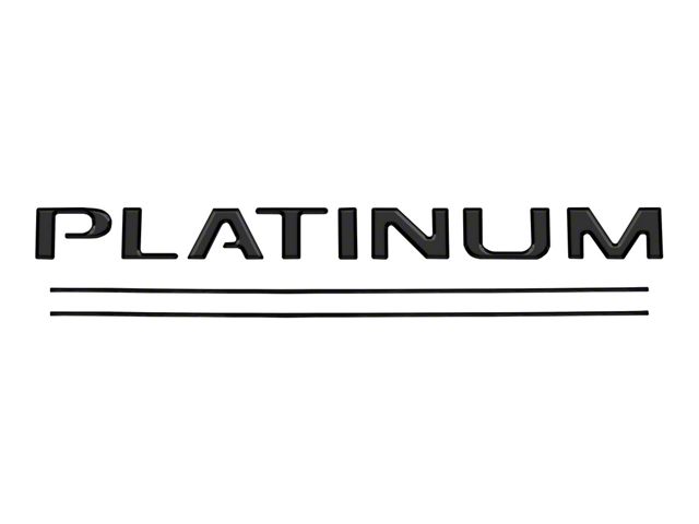 Tailgate Insert Letters; Reflective Matte Black (17-19 F-350 Super Duty Platinum)