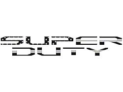 Tailgate Letter Inserts; Black and Silver American Flag (23-26 F-350 Super Duty, Excluding Platinum)
