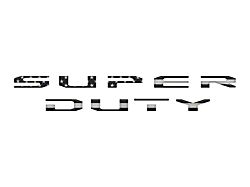 Tailgate Letter Overlays; Black/Silver American Flag (23-25 F-350 Super Duty King Ranch, Platinum)