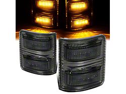 Towing Mirror Amber LED Turn Signal Lights; Smoked (11-16 F-350 Super Duty)