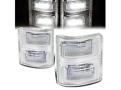 Towing Mirror White LED Turn Signal Lights; Chrome (11-16 F-350 Super Duty)