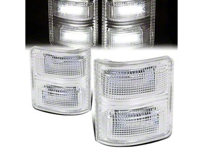 Towing Mirror White LED Turn Signal Lights; Chrome (11-16 F-350 Super Duty)