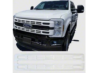 Upper Grille Overlay; Armor Coated (23-26 F-350 Super Duty XL, XLT)