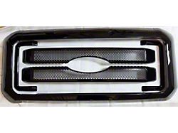 Upper Grille Overlay; Black (11-16 F-350 Super Duty)