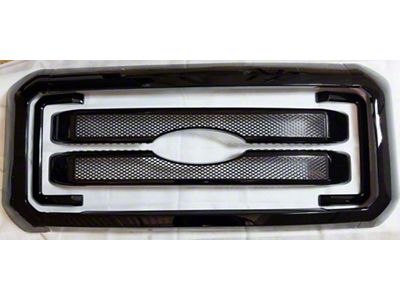 Upper Grille Overlay; Black (11-16 F-350 Super Duty)
