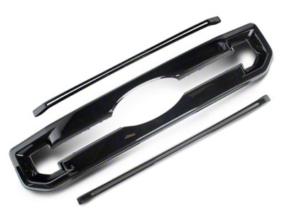 Chrome Delete Upper Grille Overlay; Gloss Black (20-22 F-350 Super Duty XL, XLT)