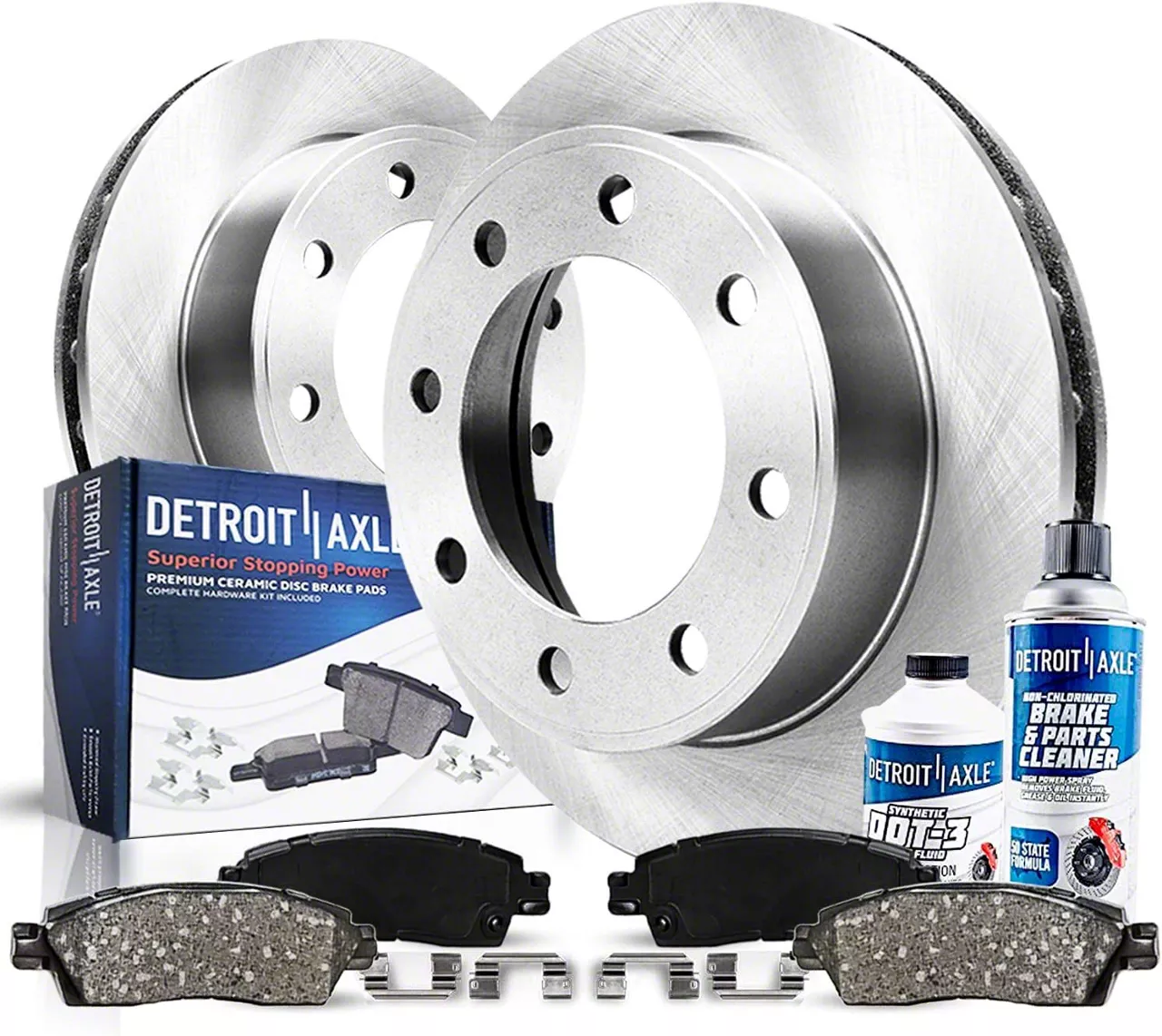F-350 Super Duty Vented 8-Lug Brake Rotor, Pad, Brake Fluid and Cleaner ...