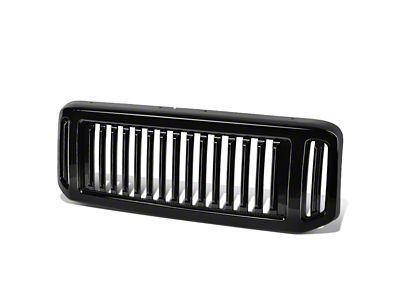 Vertical Fence Style Upper Replacement Grille; Black (05-07 F-350 Super Duty)